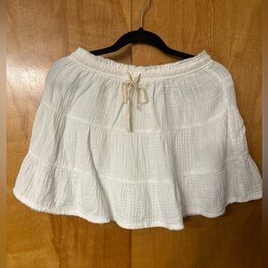 Womans Aerie Light, White,  And Mini Tiered Cotton Skirt Size S
